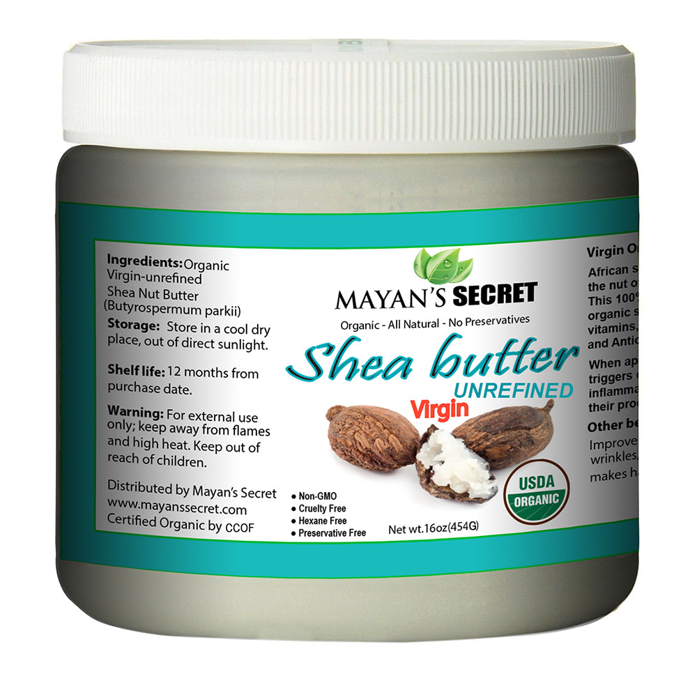 Organic Raw Shea Butter – Virgin Unrefined African Moisturizer for Dry Skin &amp; Natural Hair 16oz Large