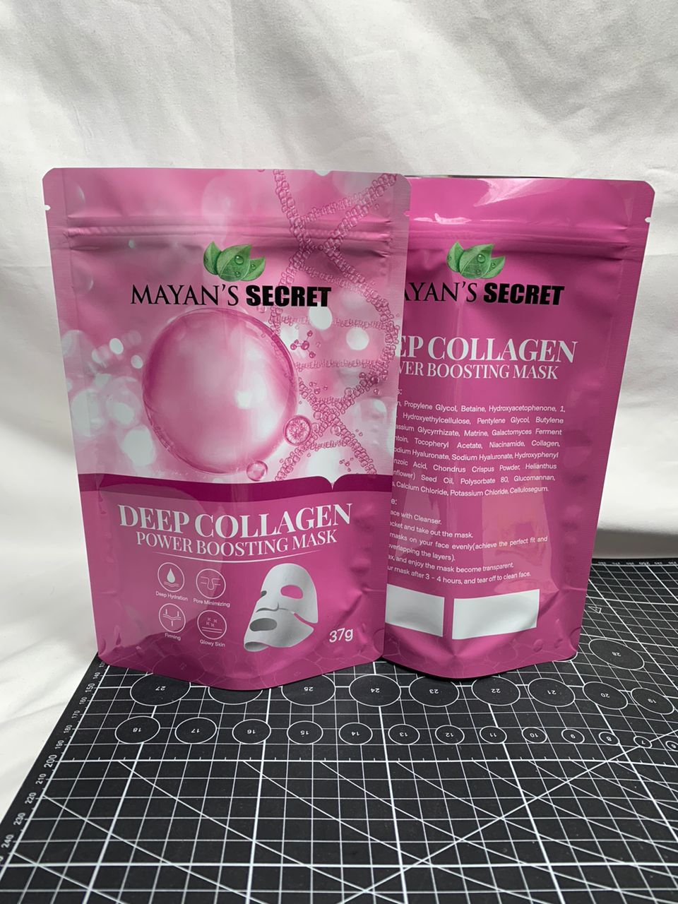 Mayan&#39;s Secret – Bio Collagen Korean Face Mask, Deep Collagen Anti Wrinkle Lifting Mask Overnight, Hydrogel Mask, Pore Minimizing, Nourishing and Moisturizing All Skin Types (Pack of 5)