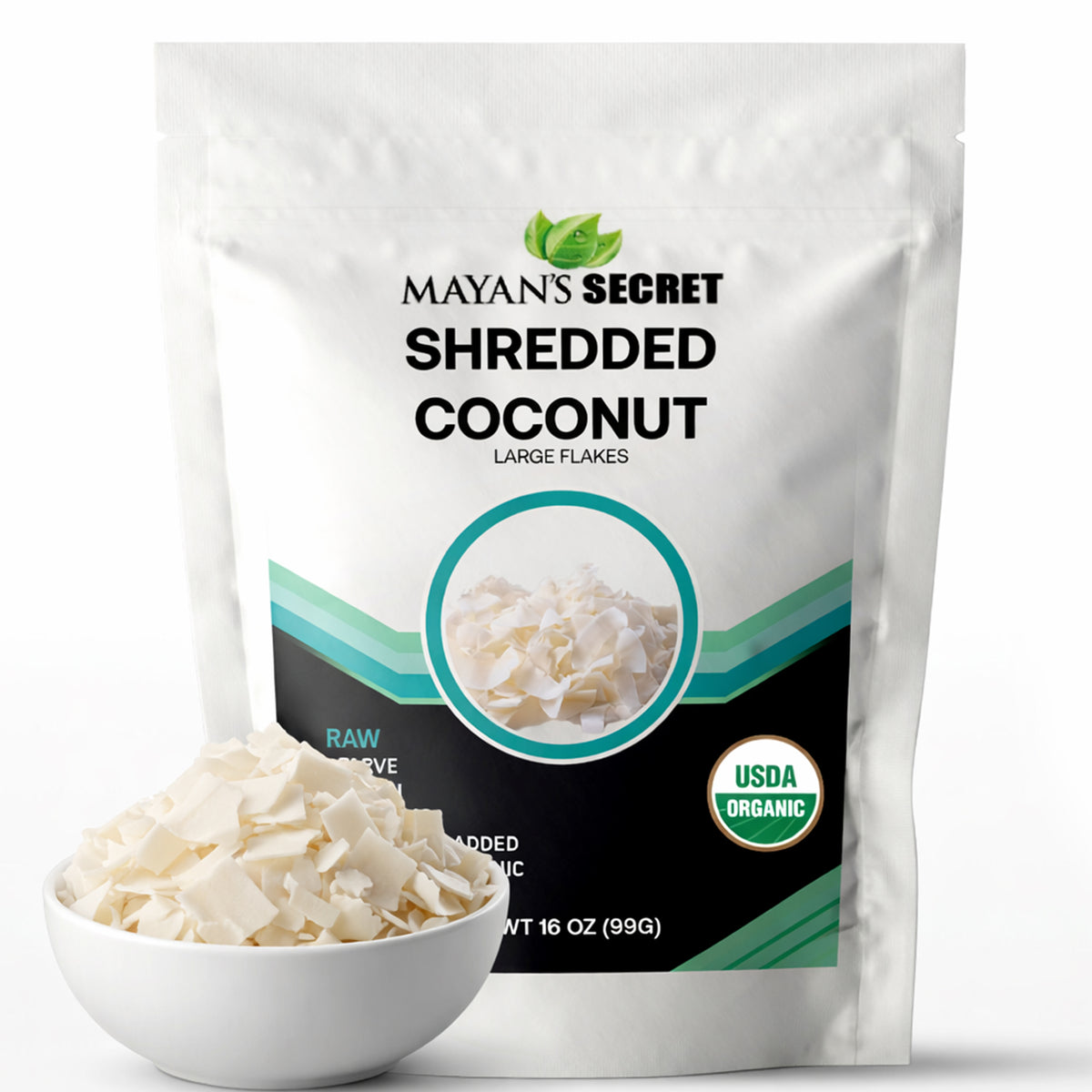 USDA Certified Organic Coconut Flakes Unsweetened 1 Lb -Perfect for Baking | Making Coconut Milk (Coconut Flakes Large 1 LB)