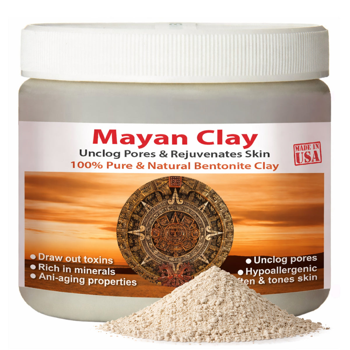 Mayan Pure Indian Healing Clay Powder Mask - 1 lb