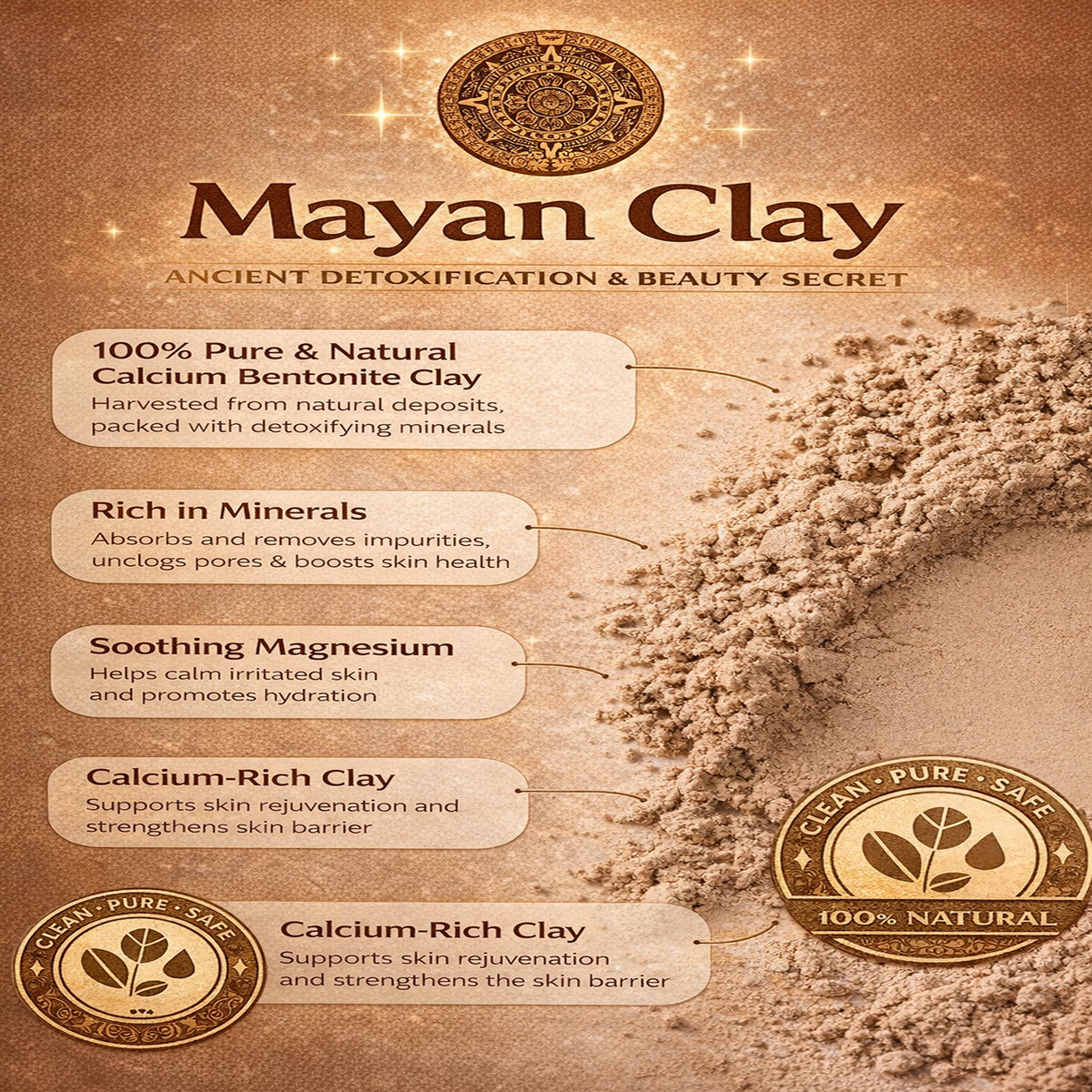Mayan Pure Indian Healing Clay Powder Mask - 1 lb