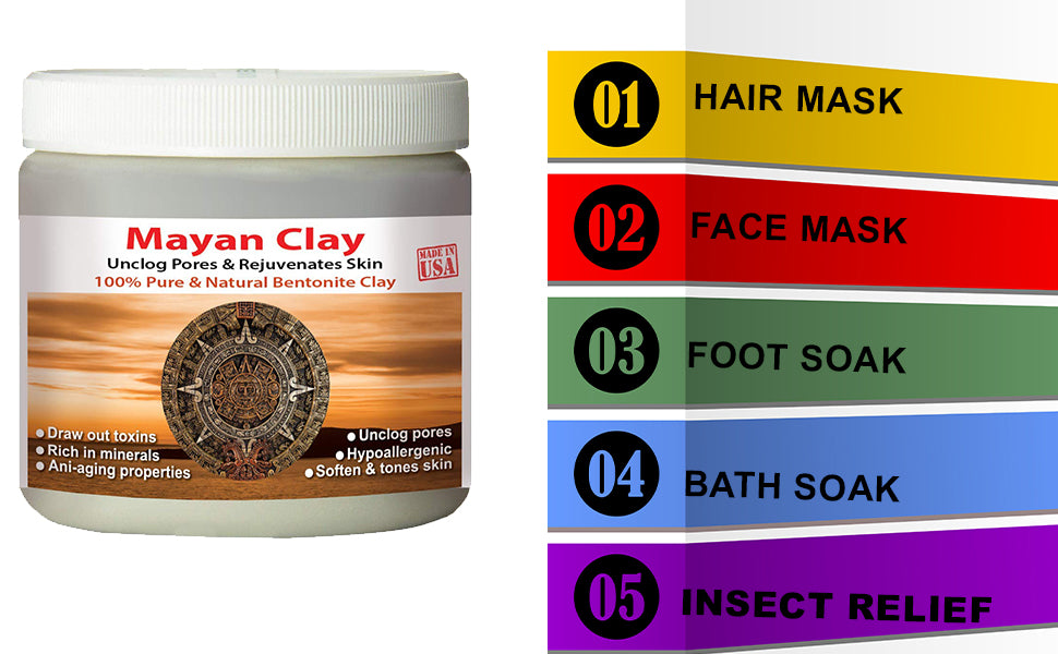 Mayan Pure Indian Healing Clay Powder Mask, 1 lbs