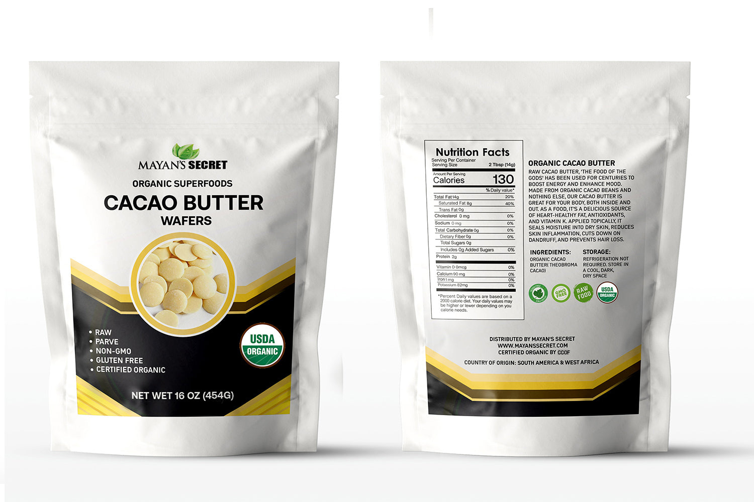 Organic Raw Cacao Butter Wafers