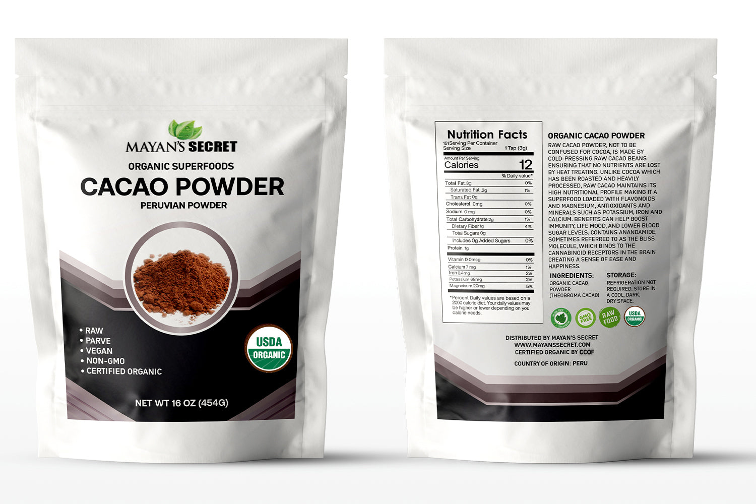 Photos and pictures of New products, Organic Cacao Powder