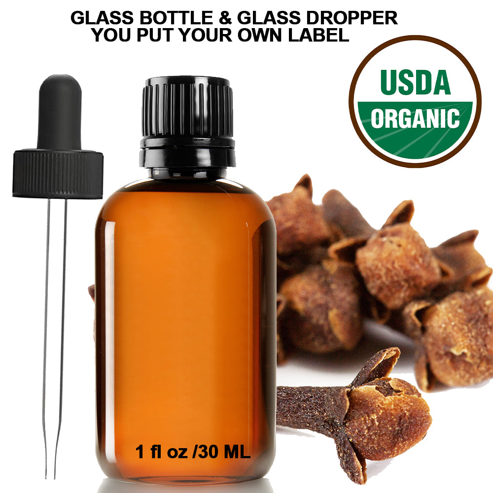 Ready to Label USDA Organic Clove Stem Essential Oil