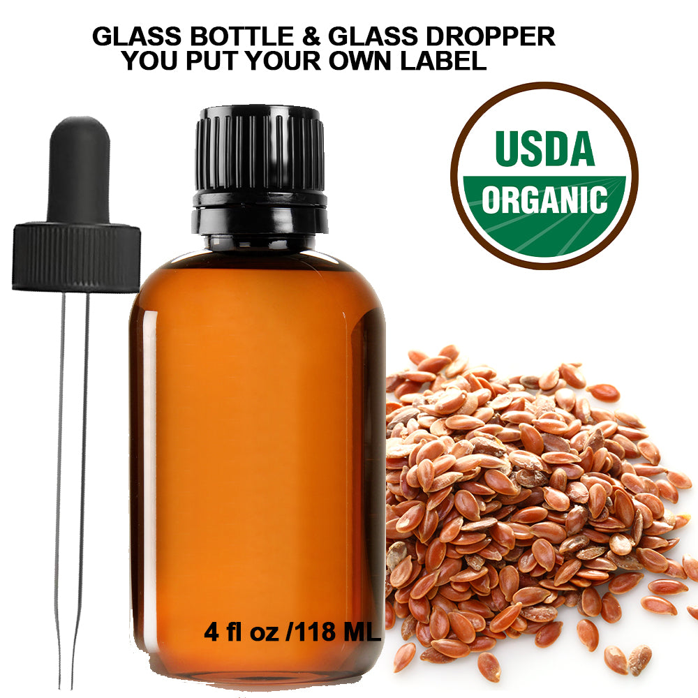 Ready to Label USDA Organic Flax Seed Essential Oil