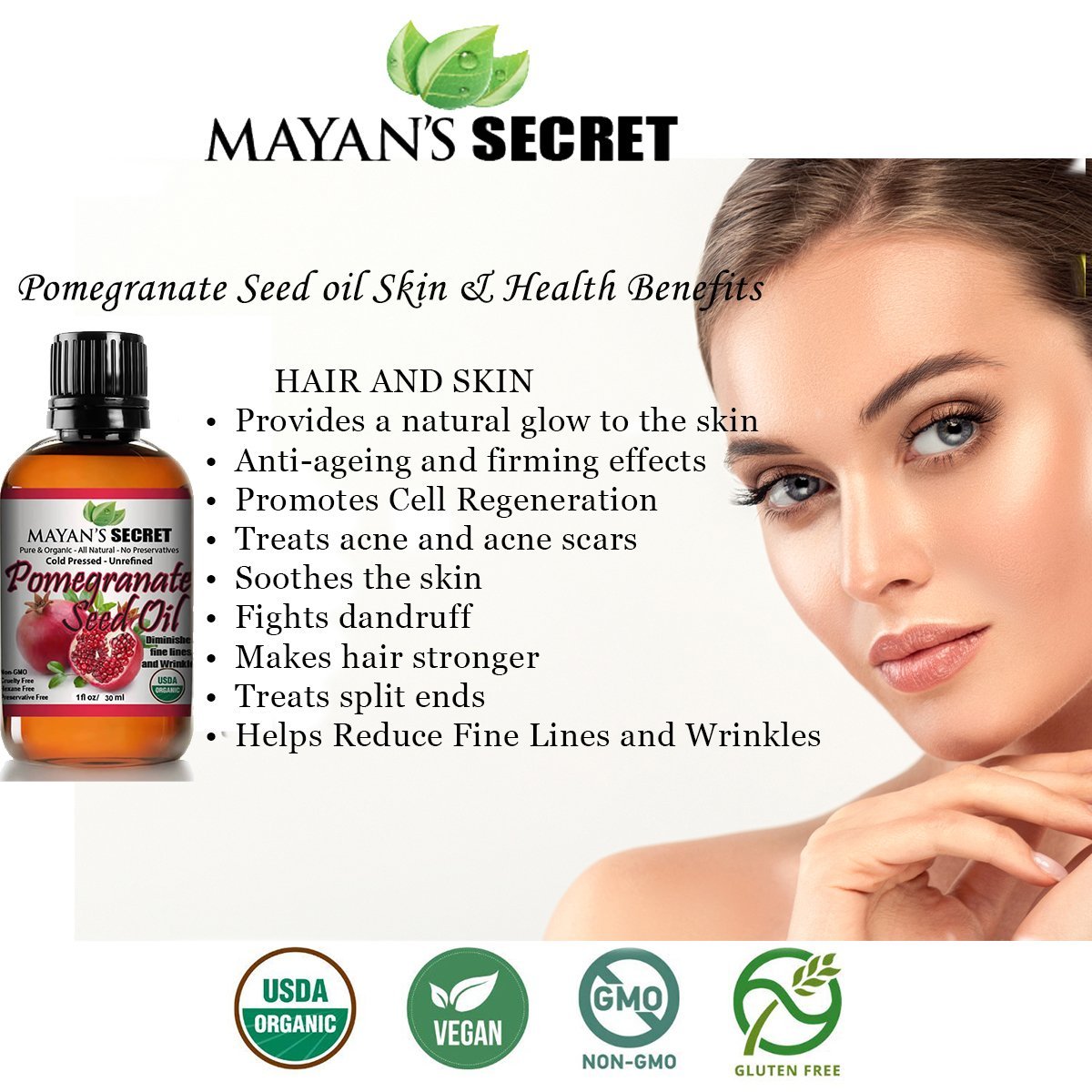 POMEGRANATE SEED OIL - VIRGIN ORGANIC-10ML