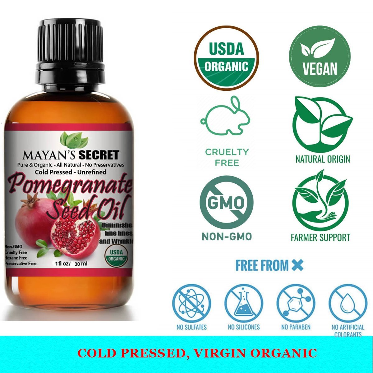 POMEGRANATE SEED OIL - VIRGIN ORGANIC-10ML