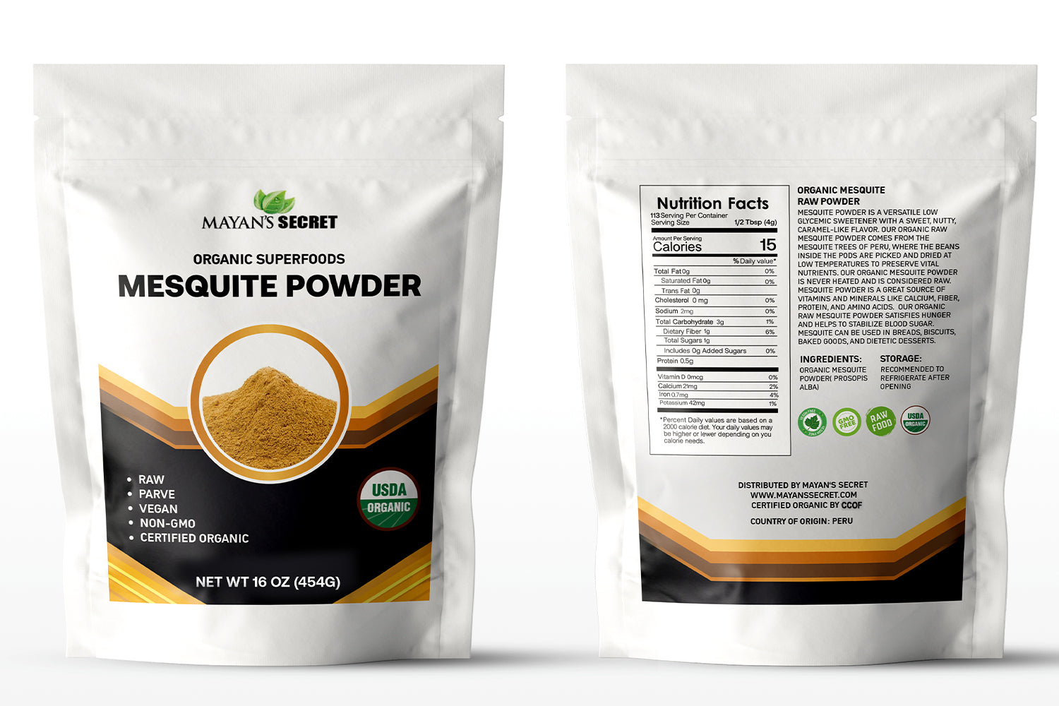 Organic Mesquite Raw Powder