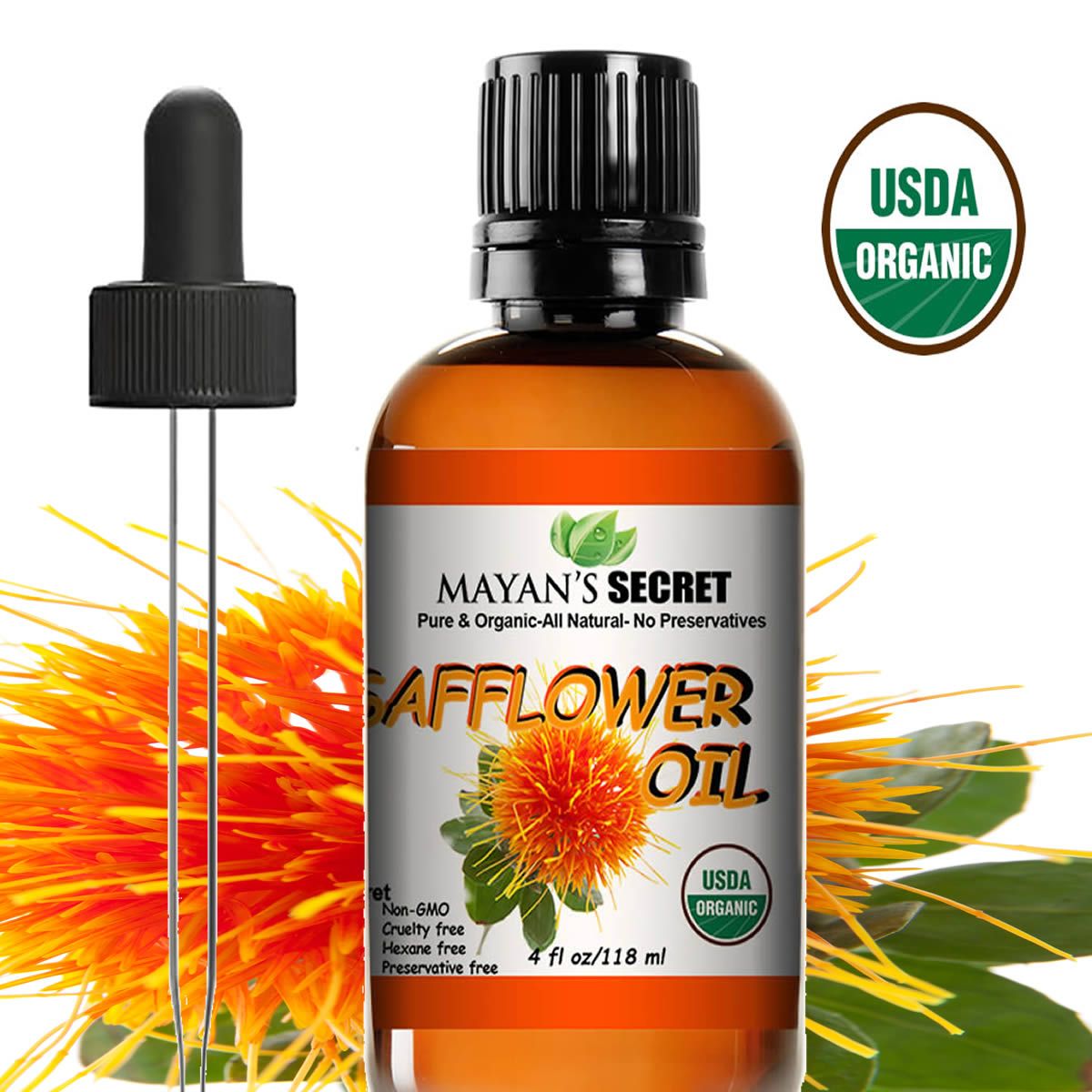 Organic Safflower High Oleic Essential Oil - Mayan's Secret